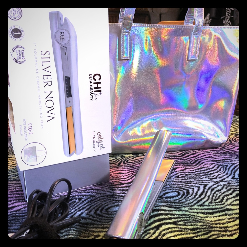 SOLD Silver Nova Holographic CHI styling iron